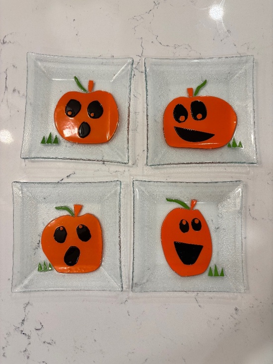 Crate&Barrel Other - 4 glass pumpkin plates - crate & barrel